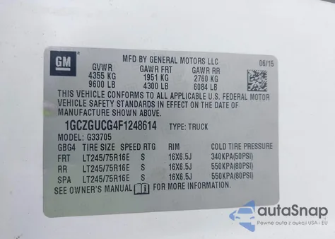 2015 Chevrolet Express 3500 Work Van from USA, damaged, VIN 1GCZGUCG4F1248614